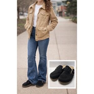 Cushionaire Black Suade Clogs (sz. 8 women's)